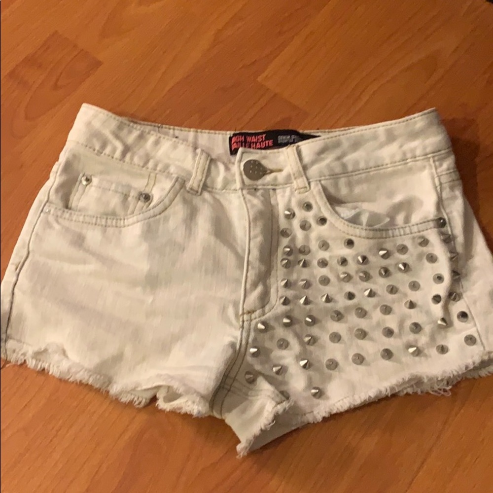 Studded high waisted shorts